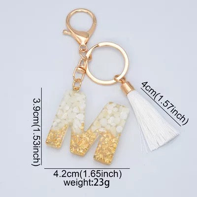 Letter Keychain - White