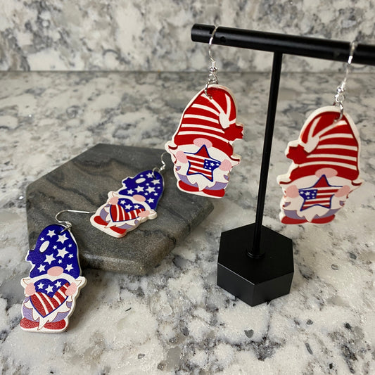 Faux Leather Earrings - USA Gnome Shapes