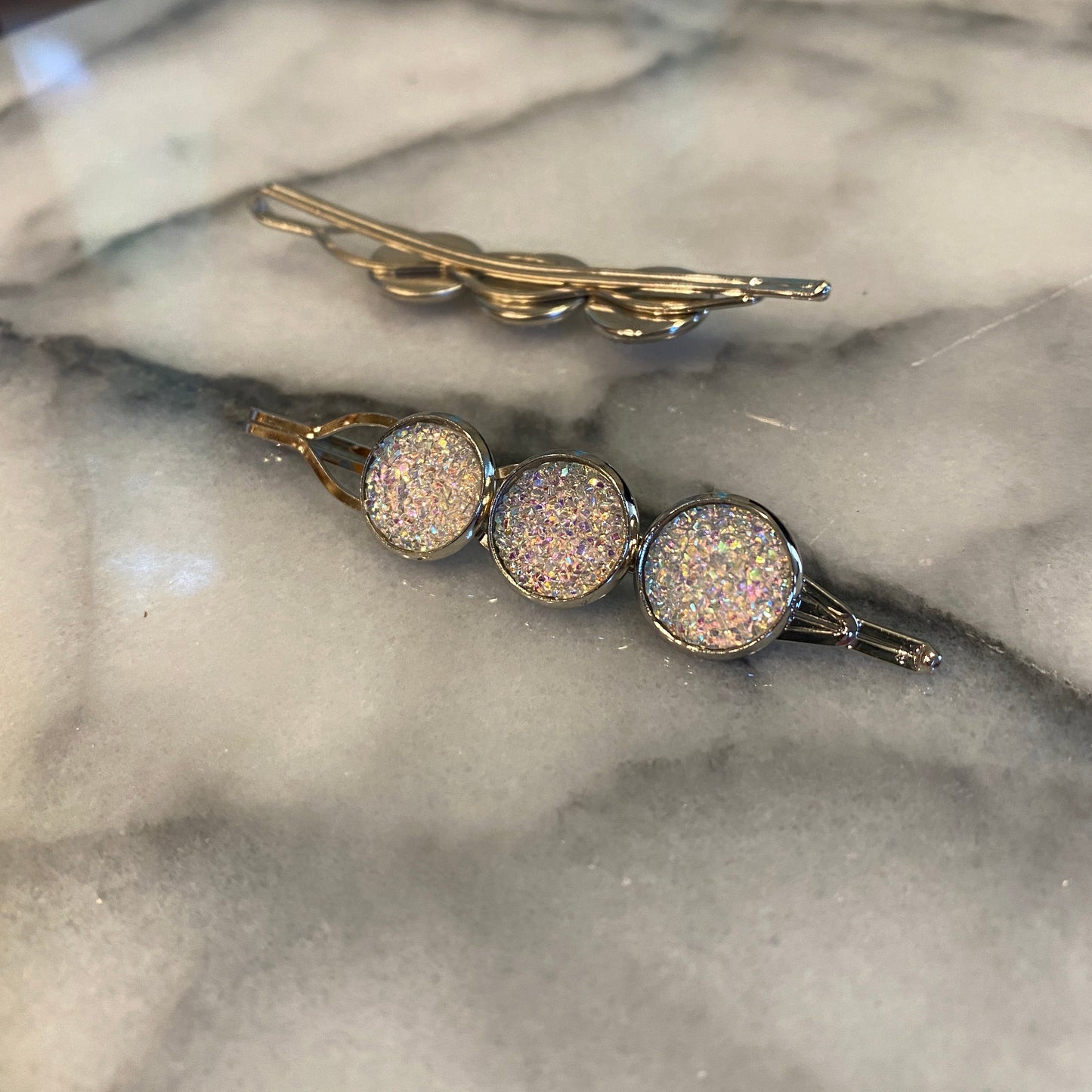 Druzy Hair Pin - Silver