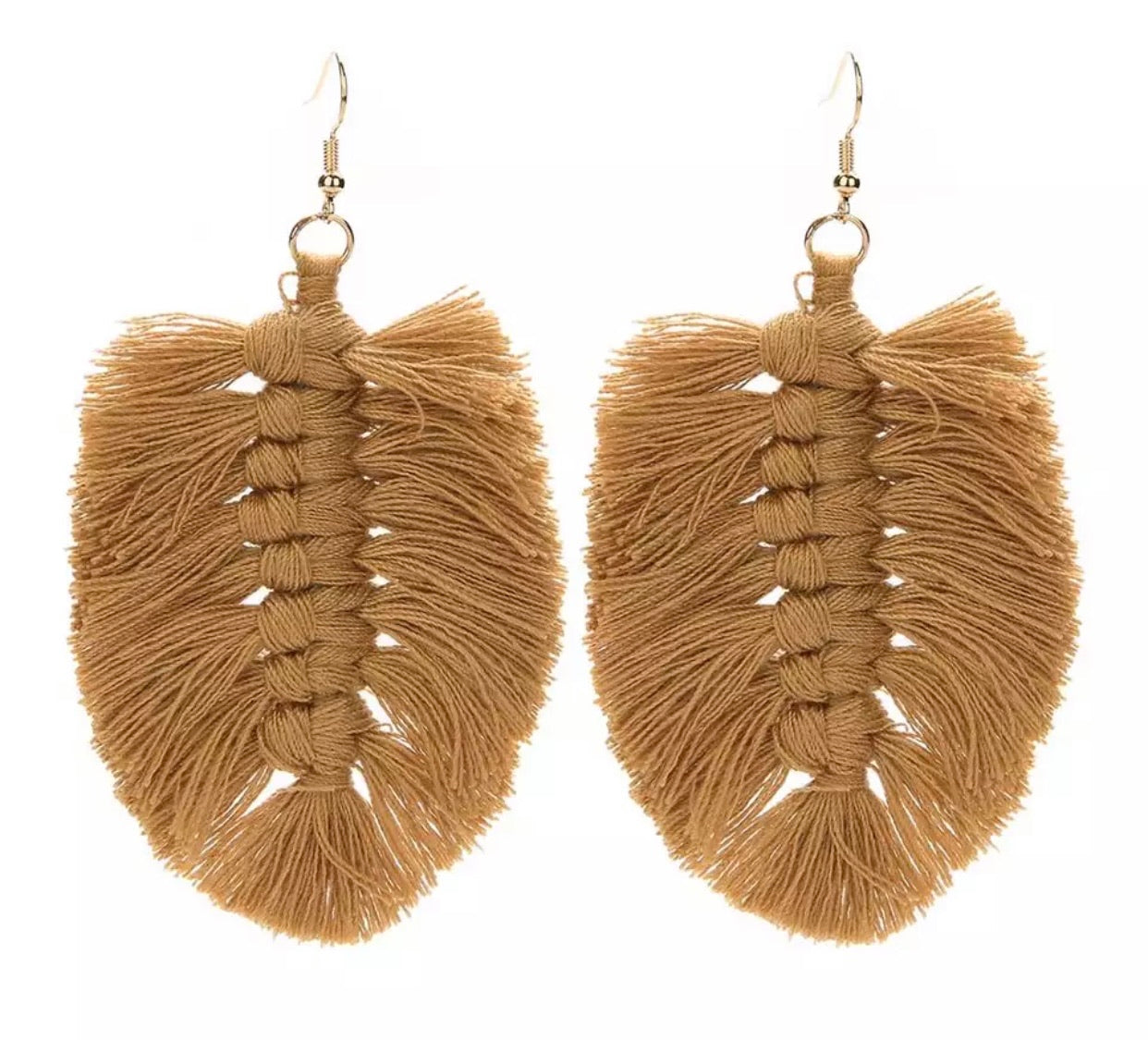 Macrame Earrings - Feather Solids
