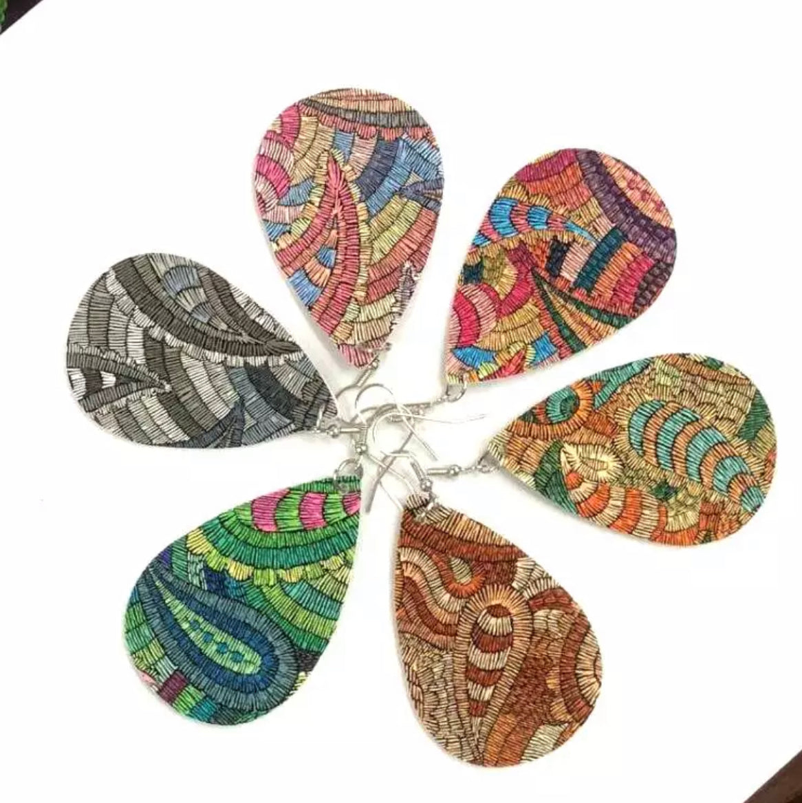 Faux Leather Earrings - Paisley Teardrop Assortment