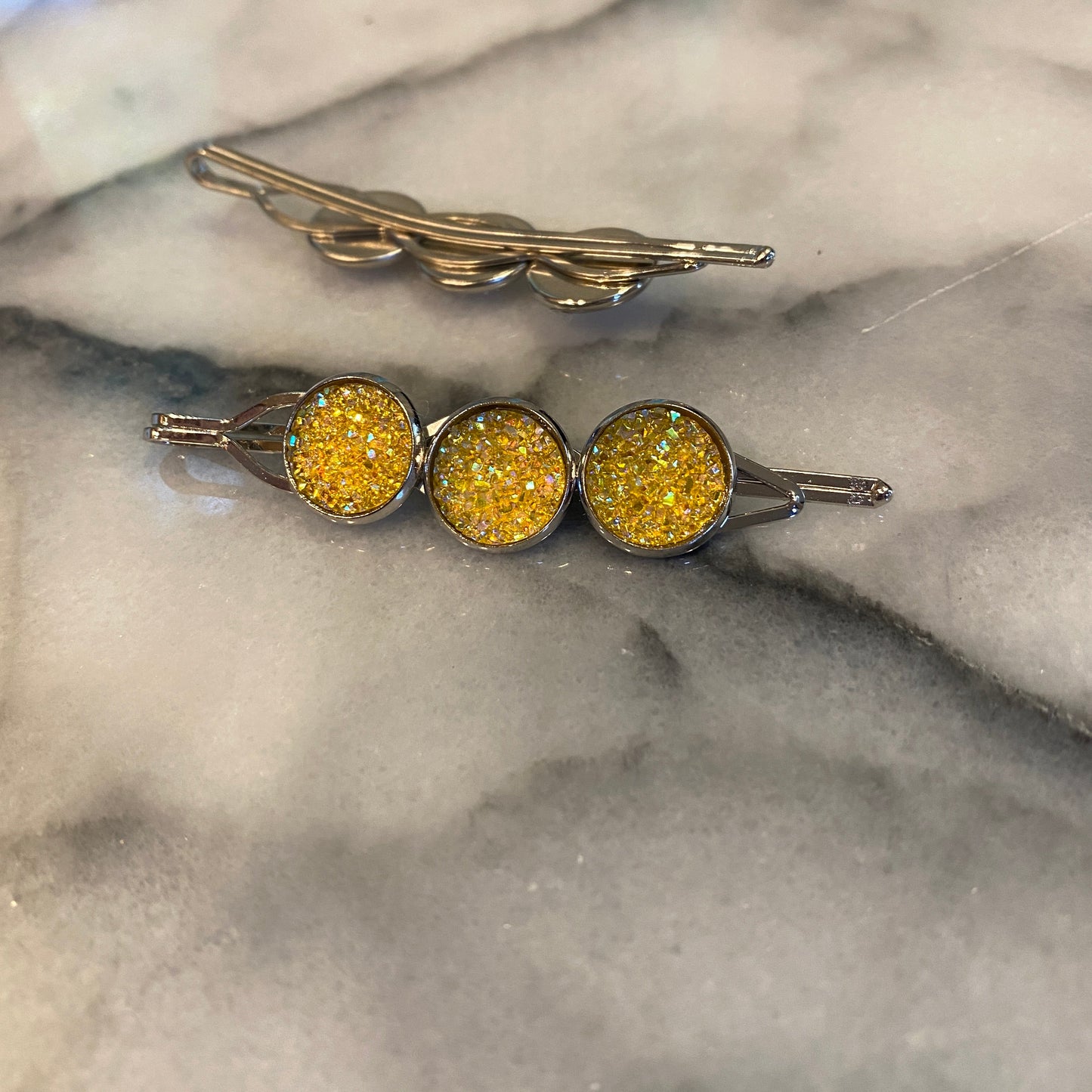 Druzy Hair Pin - Silver