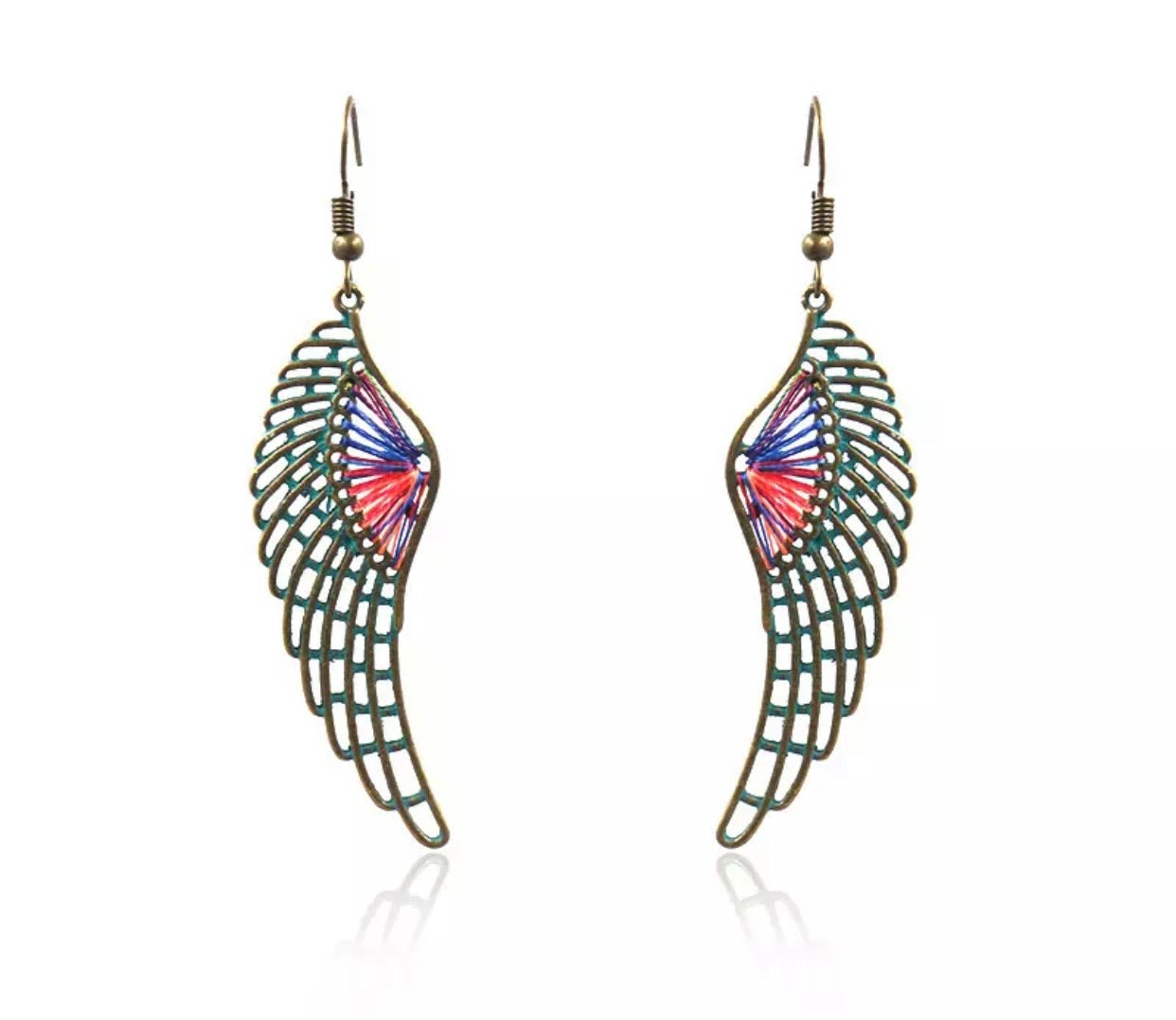 Metal Earrings - String Wing