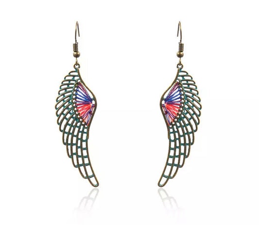 Metal Earrings - String Wing
