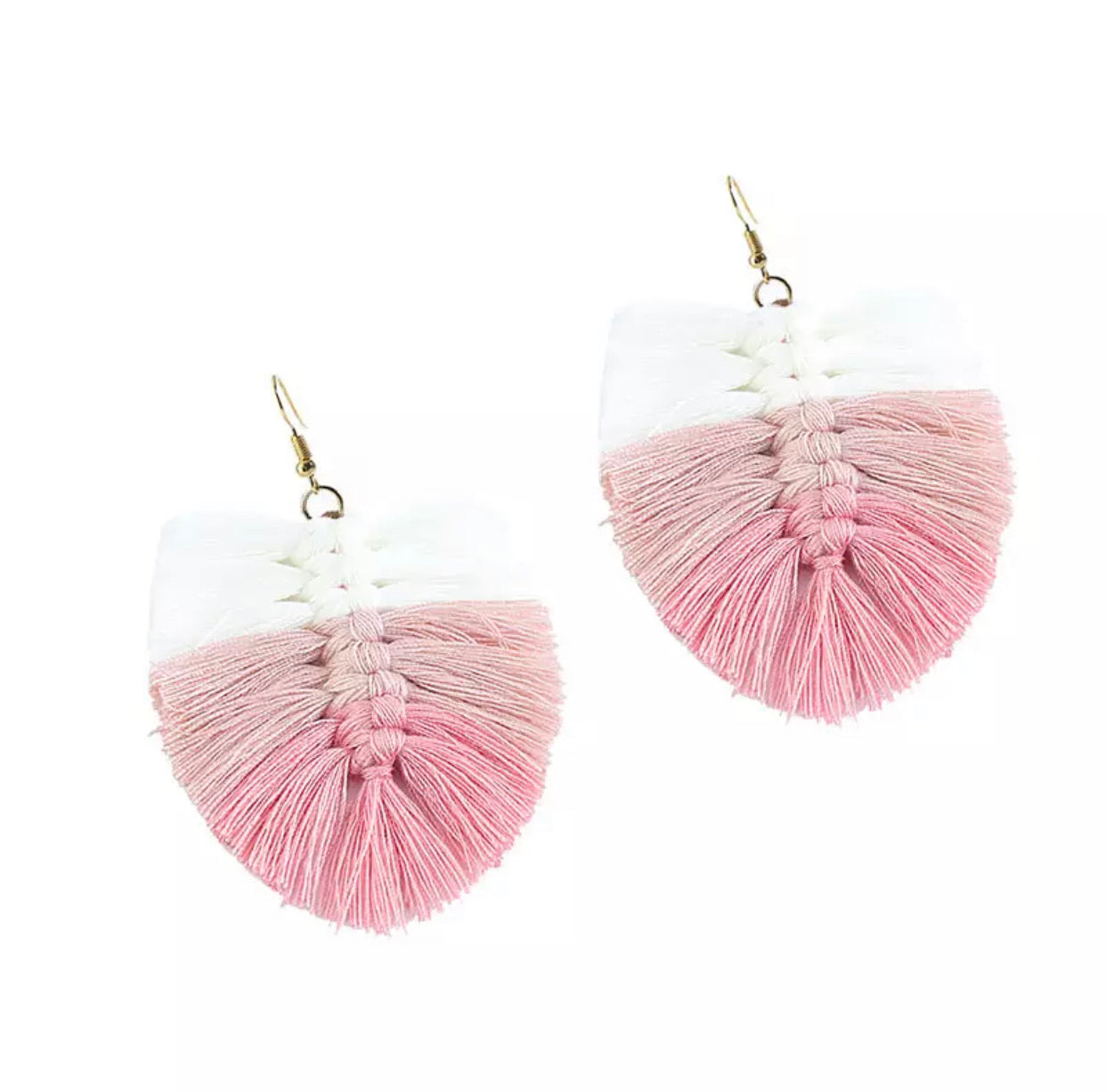 Macrame Earrings - Feather Ombre