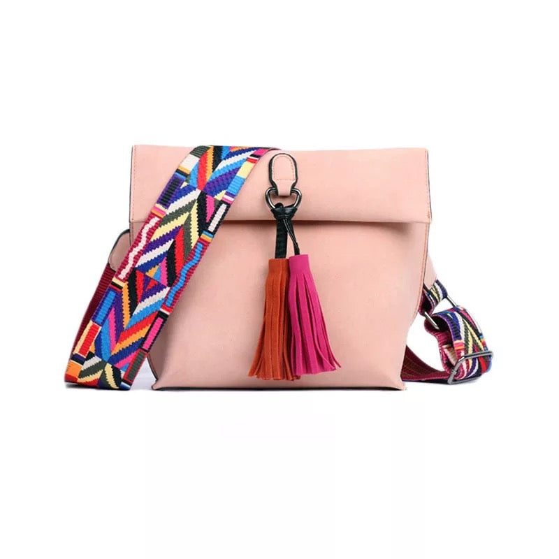 The Sharon Faux Suede Tassel Purse