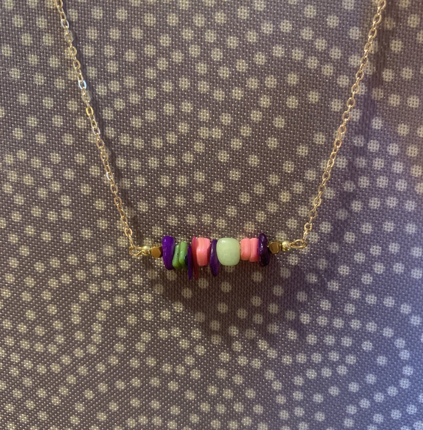 Necklace - Stone Bar Multi Color