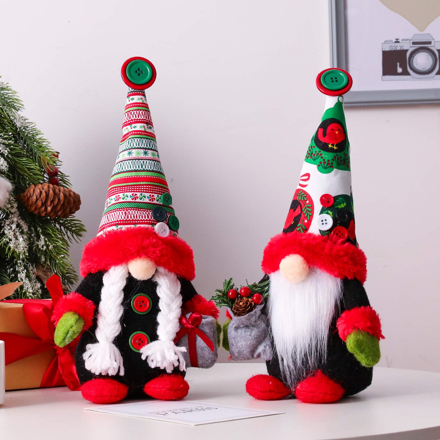 Gnome - Holiday E - Button Hats