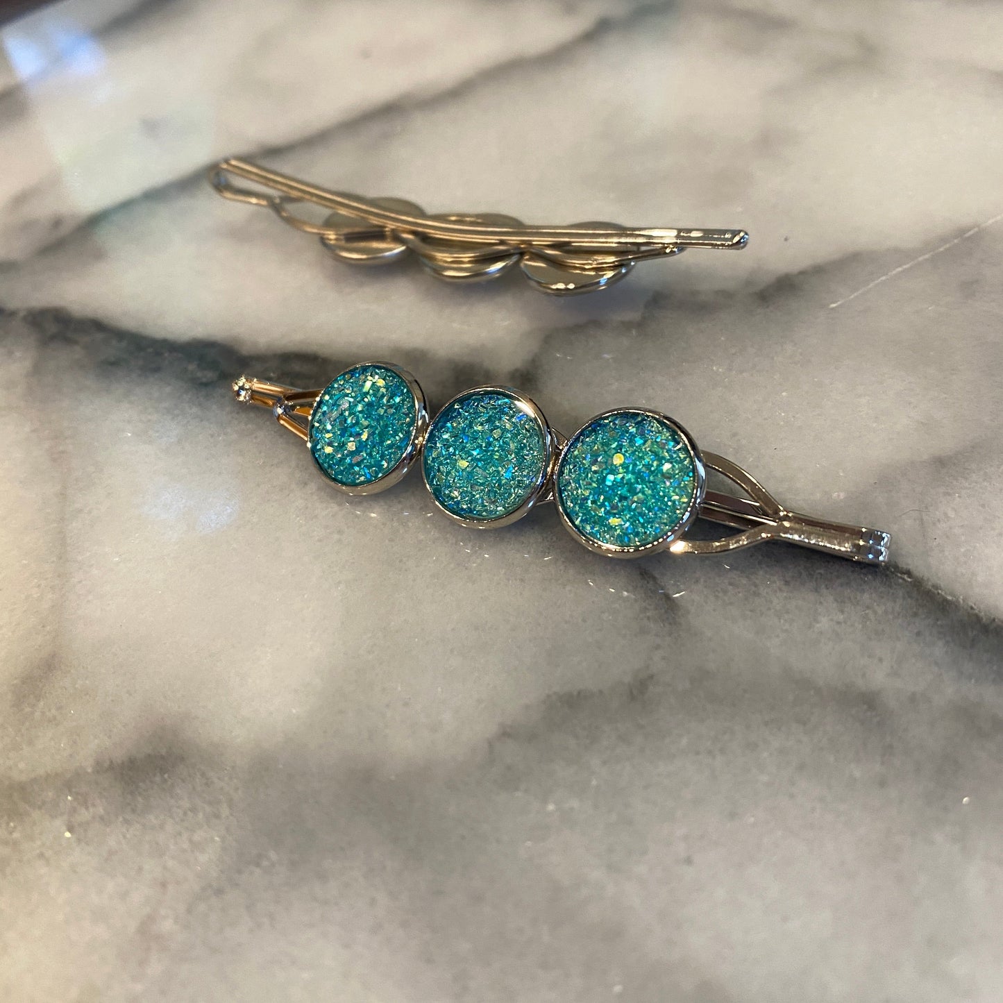 Druzy Hair Pin - Silver