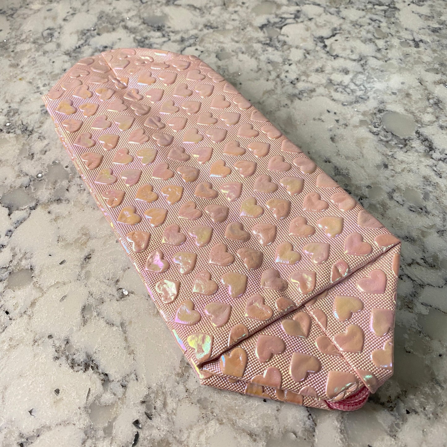 Pouch - Stand Up Rectangle Zip - Holographic Heart