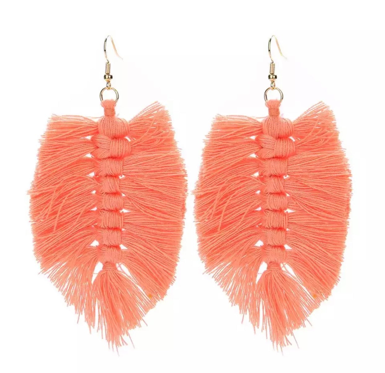 Macrame Earrings - Feather Solids