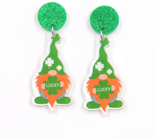 Acrylic Stud Dangle Earrings - Lucky Gnome