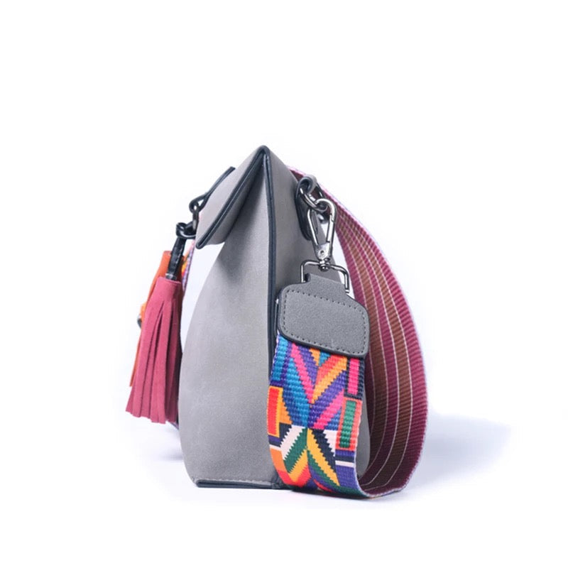 The Sharon Faux Suede Tassel Purse