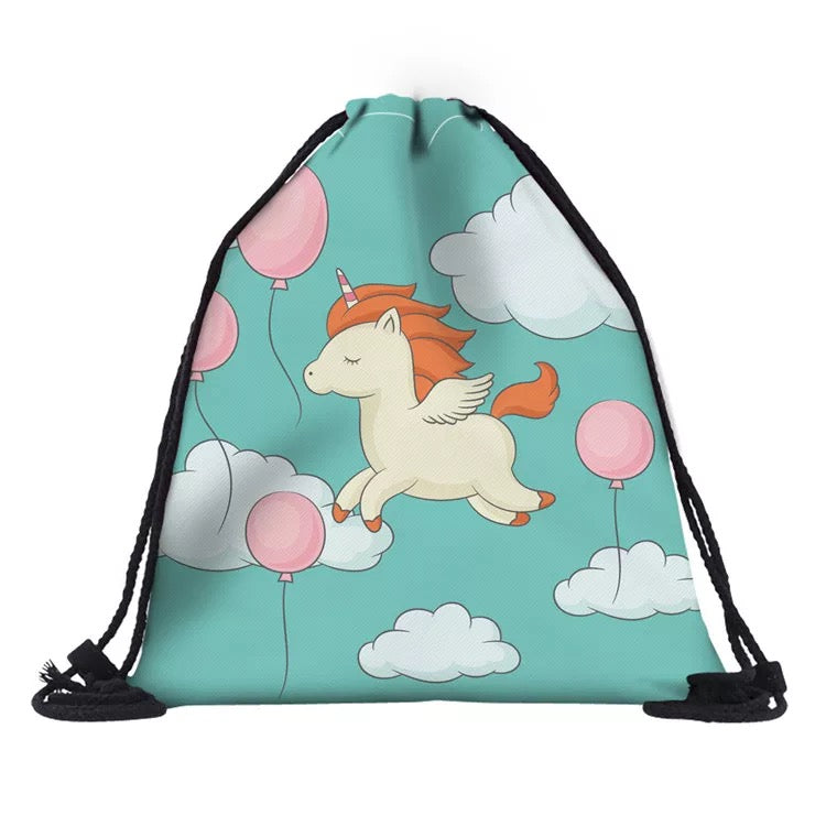 Drawstring Bag - Unicorn & Balloon