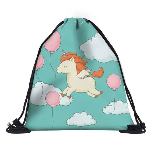 Drawstring Bag - Unicorn & Balloon