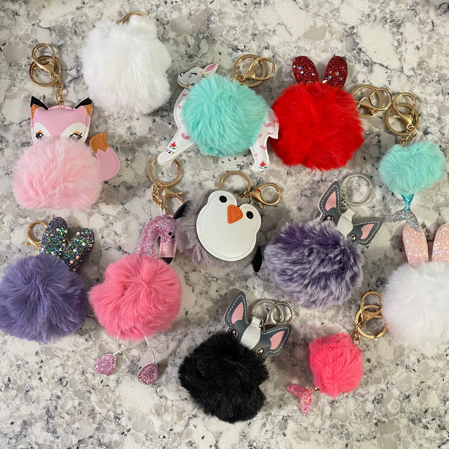 Keychain - Animal Pom Pom