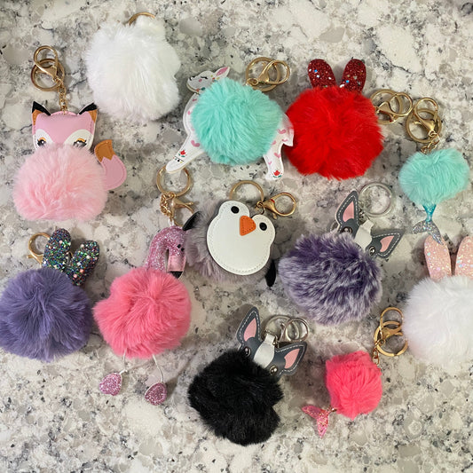 Keychain - Animal Pom Pom