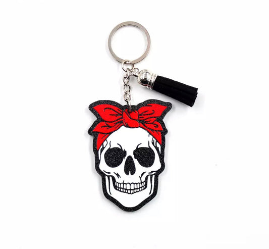 Skull Bandana Keychain - Halloween