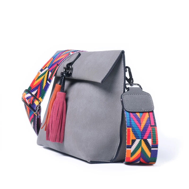The Sharon Faux Suede Tassel Purse