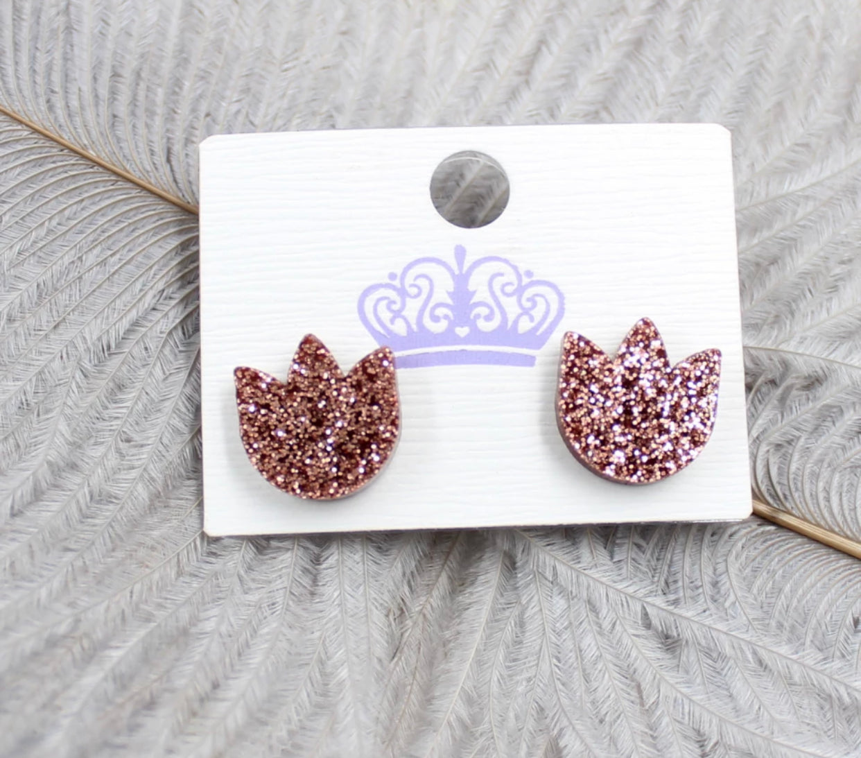 Acrylic Stud Earrings - Tulip