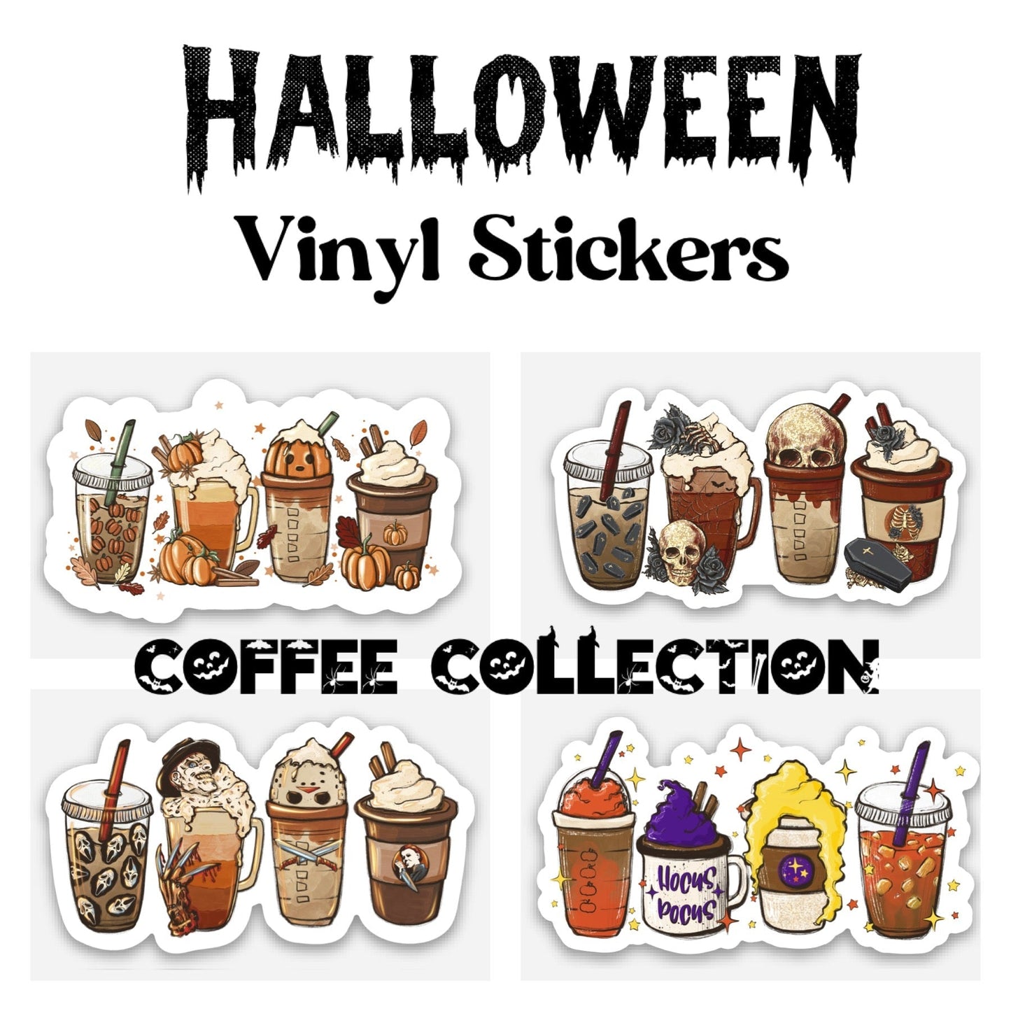 Vinyl Sticker - Halloween Coffee Collection