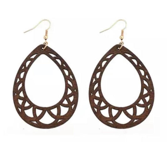 Wooden Teardrops - Brown