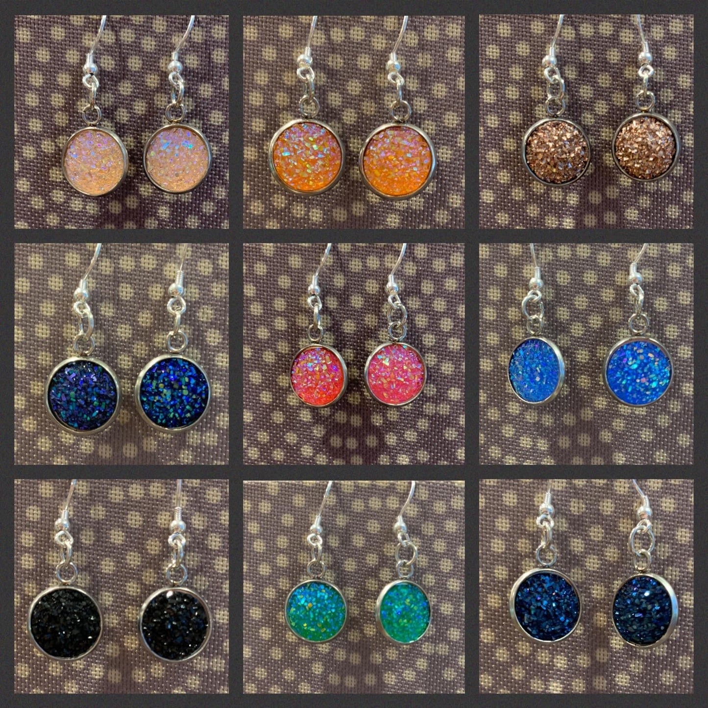 Druzy Drop Hook Earrings