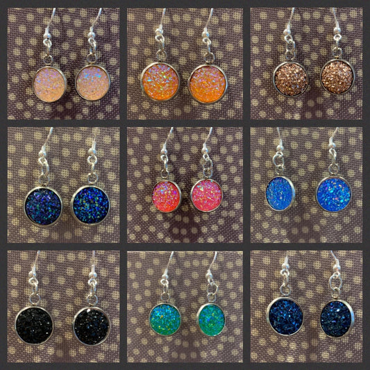Druzy Drop Hook Earrings