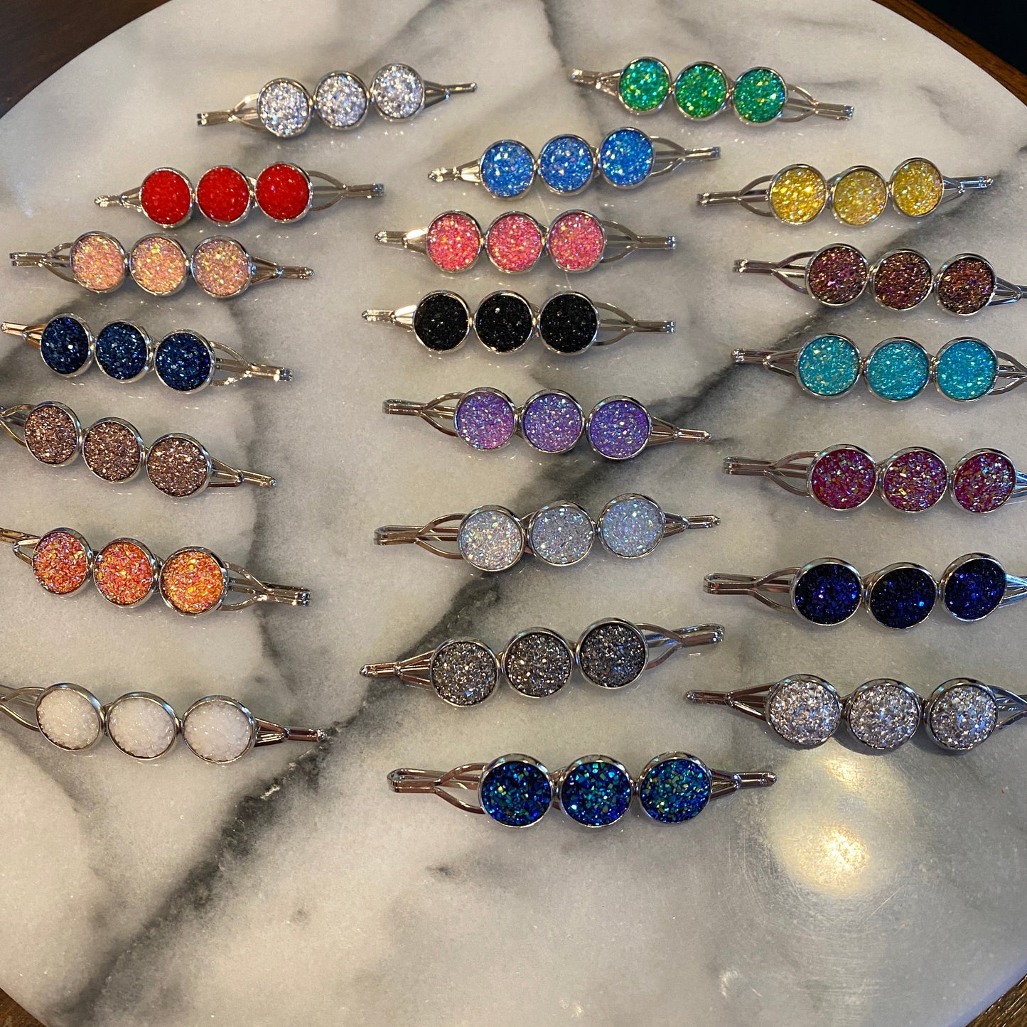 Druzy Hair Pin - Silver