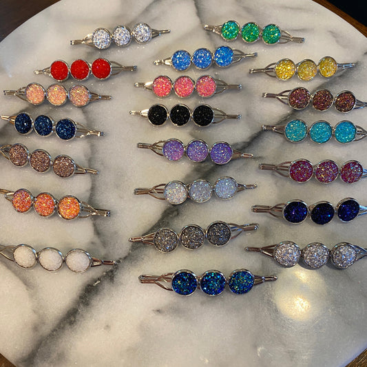 Druzy Hair Pin - Silver