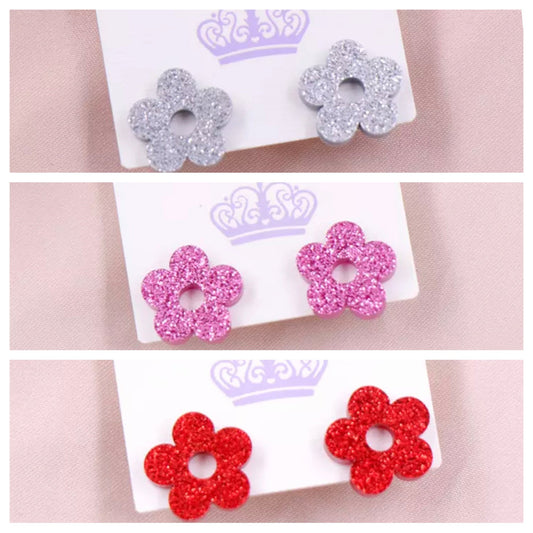 Acrylic Stud Earrings - Flower
