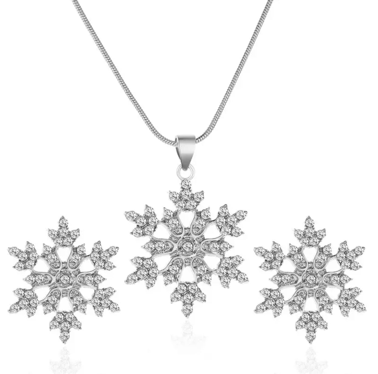 Necklace & Earring Set - Snowflake Gem