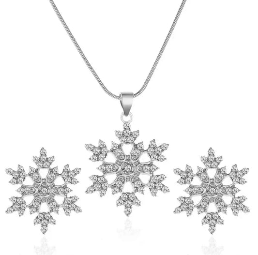 Necklace & Earring Set - Snowflake Gem