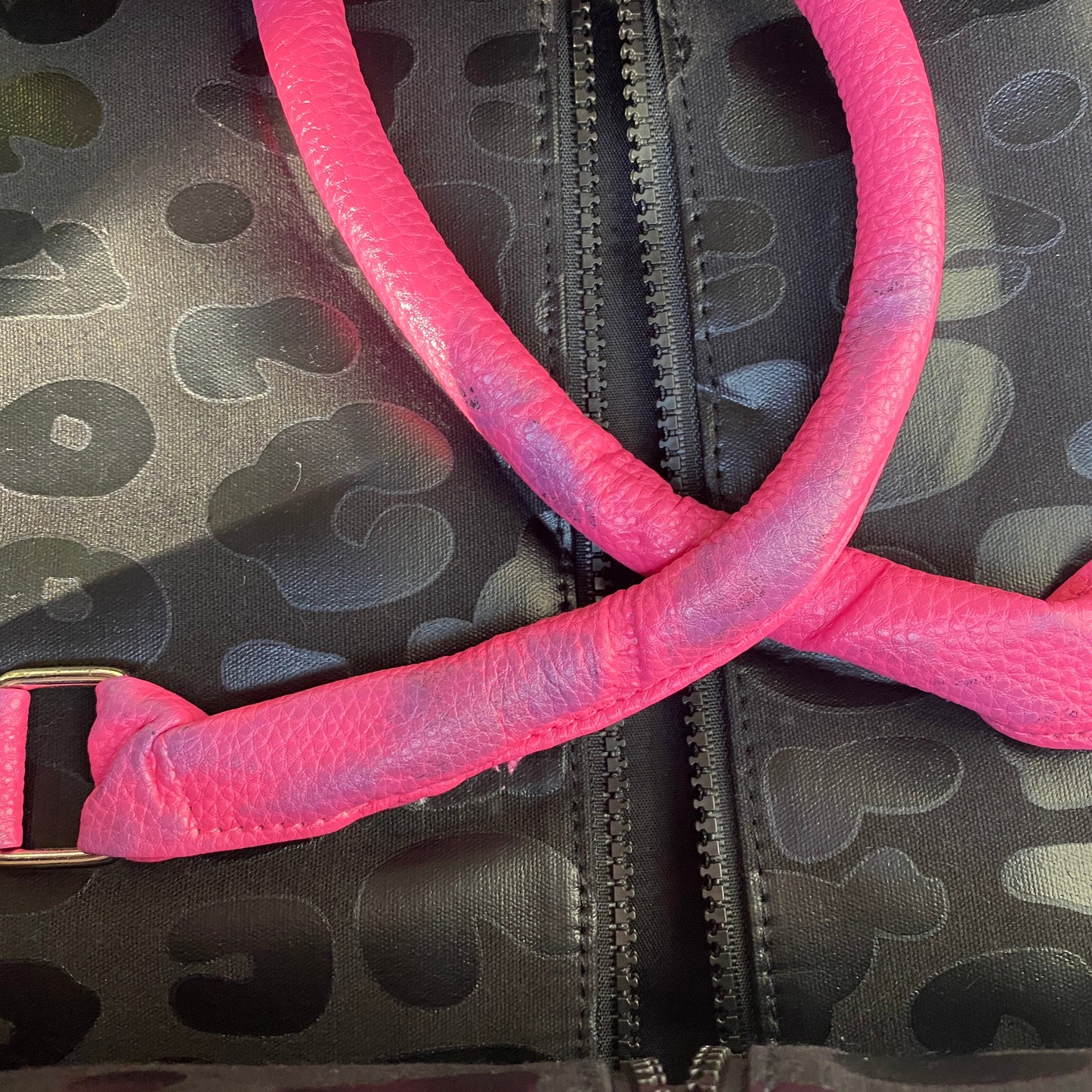 The Weekender Duffle - Hot Pink & Black Animal Print *Damaged*