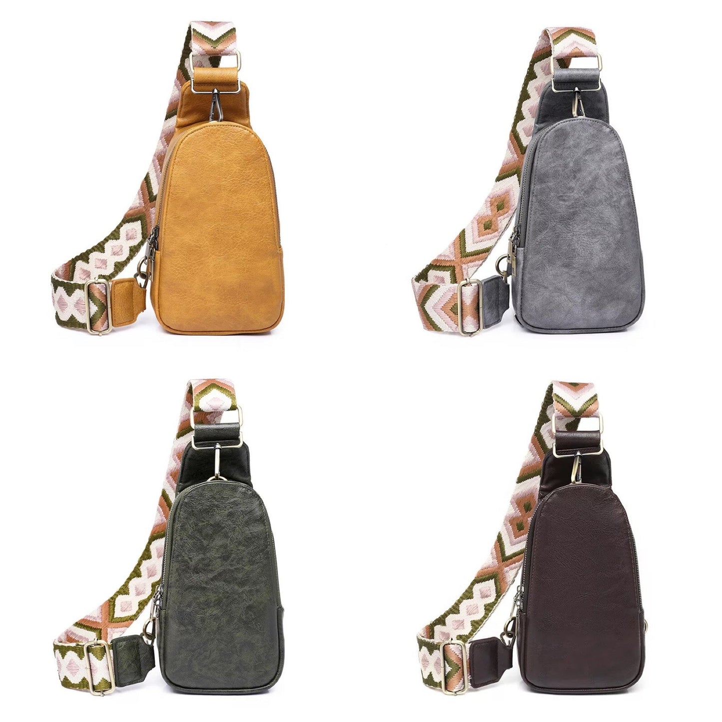 The Samantha Sling Crossbody - Faux Leather - Ready To Ship