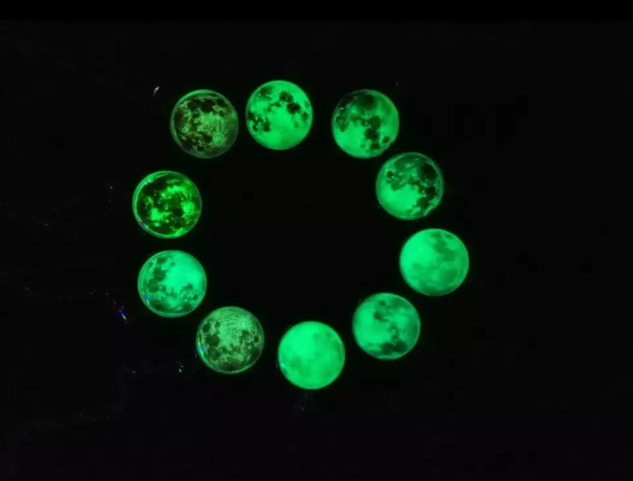 Necklace - Glow In The Dark Moon - 12mm