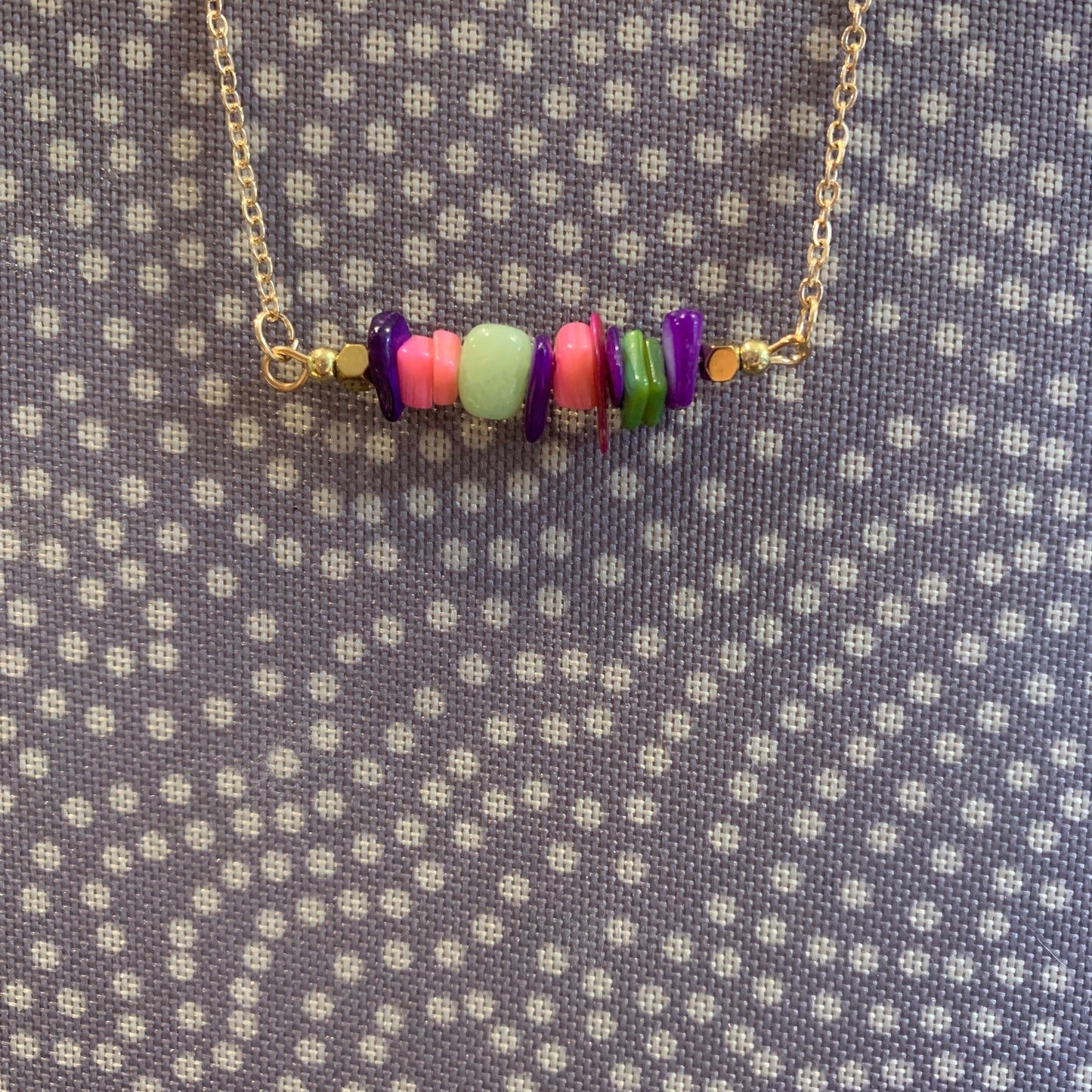 Necklace - Stone Bar Multi Color