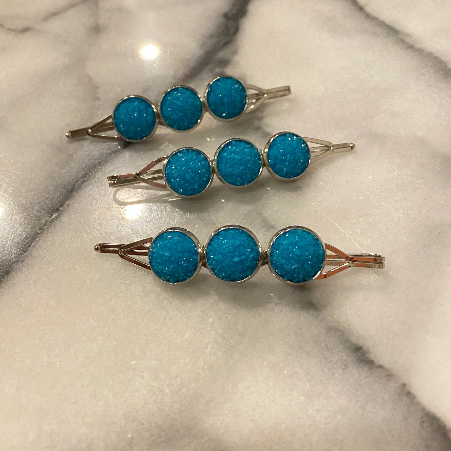 Druzy Hair Pin - Silver