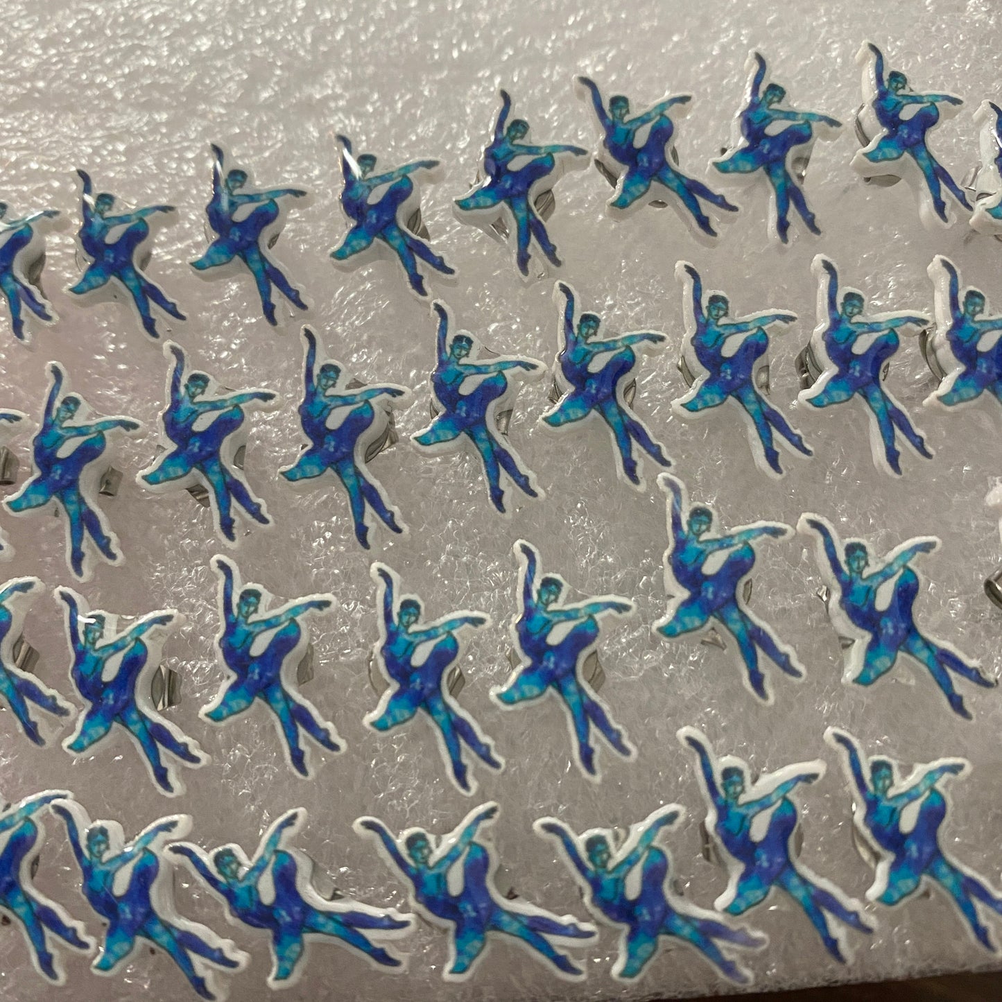 Acrylic Stud Earrings - Blue Tie Dye Dancer