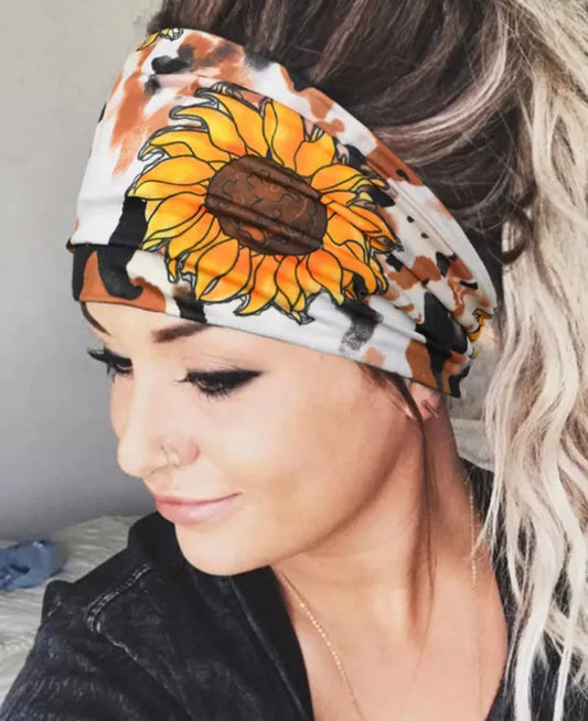 Headband - Sunflower Cow