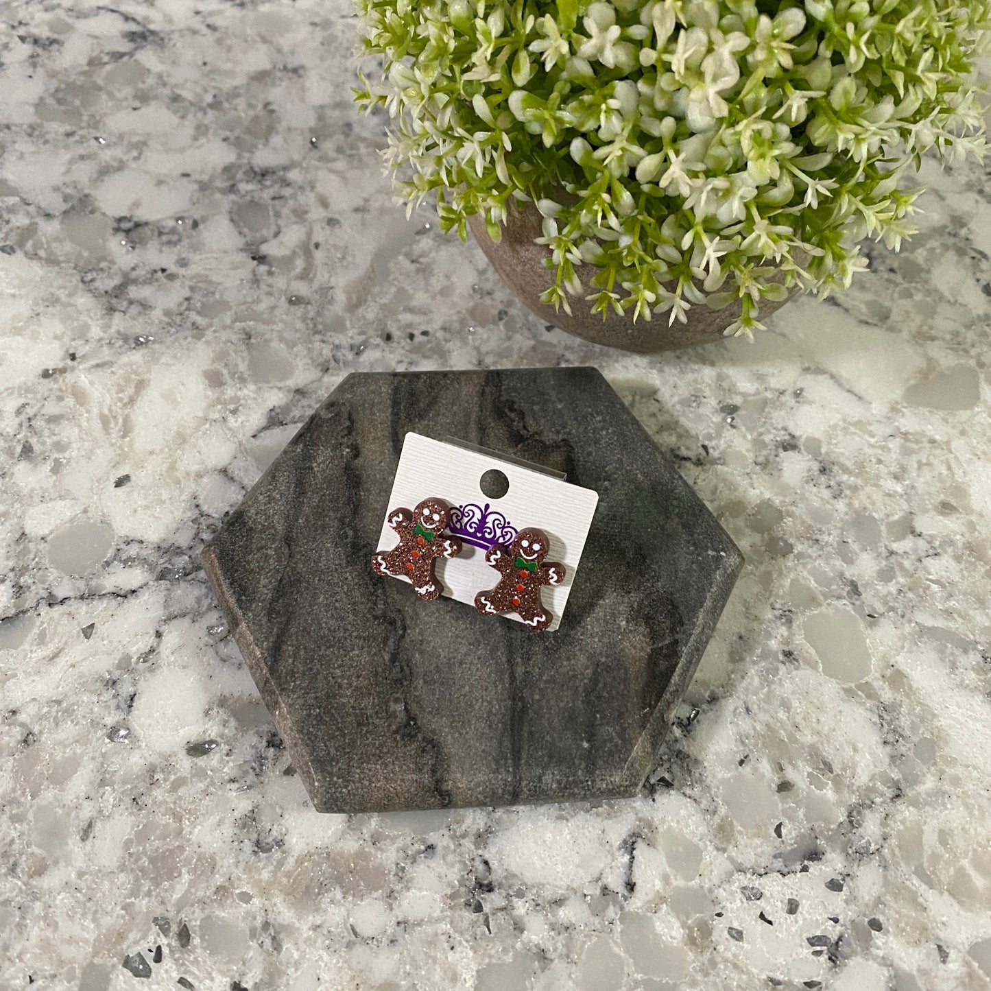 Acrylic Studs - Decorated Gingerbread Man