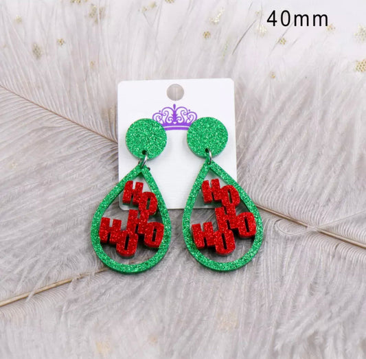 Acrylic Teardrops - Ho Ho Ho