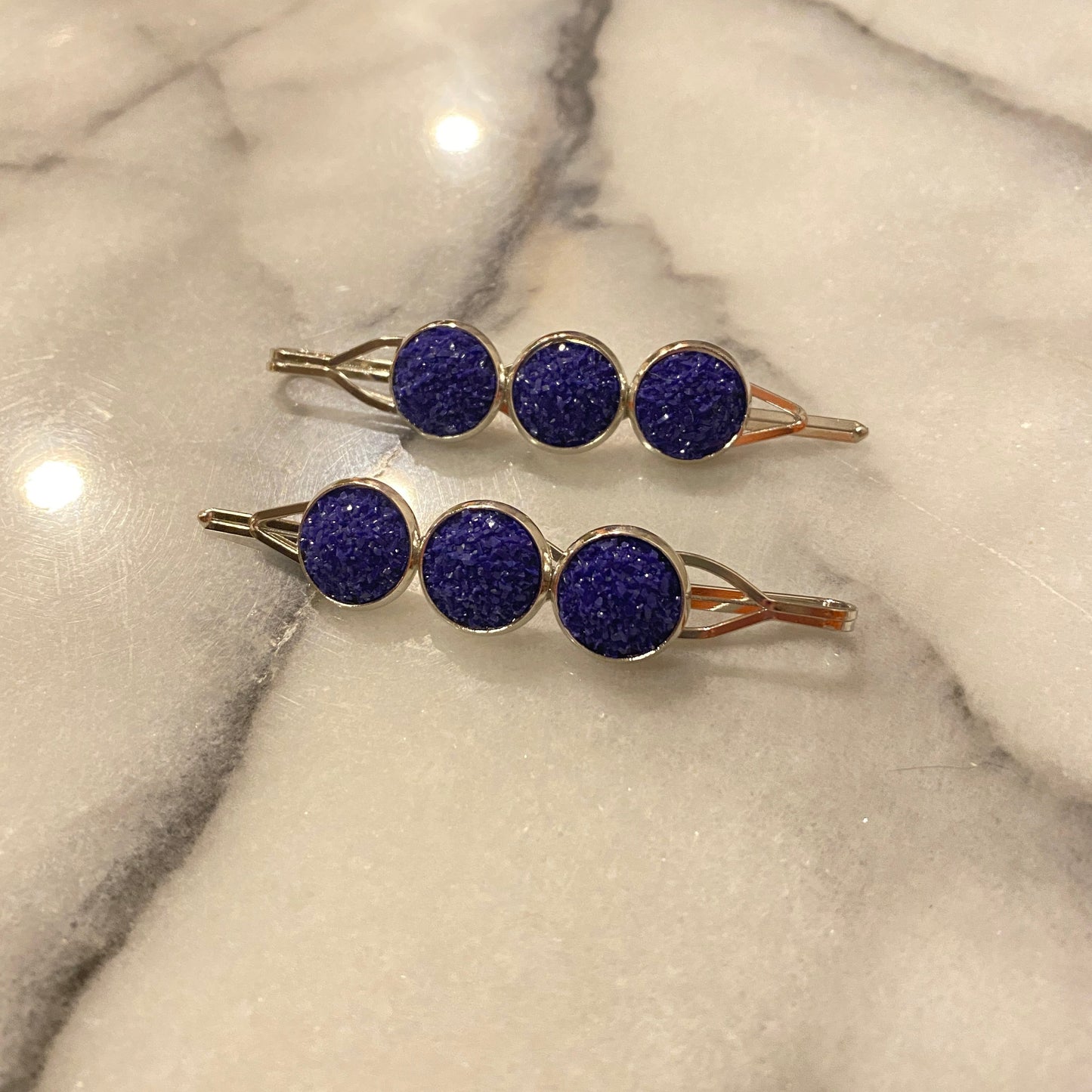 Druzy Hair Pin - Silver