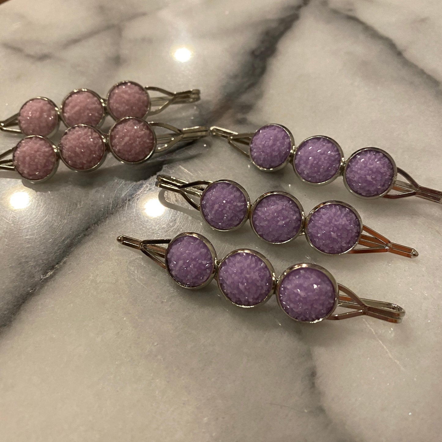 Druzy Hair Pin - Silver