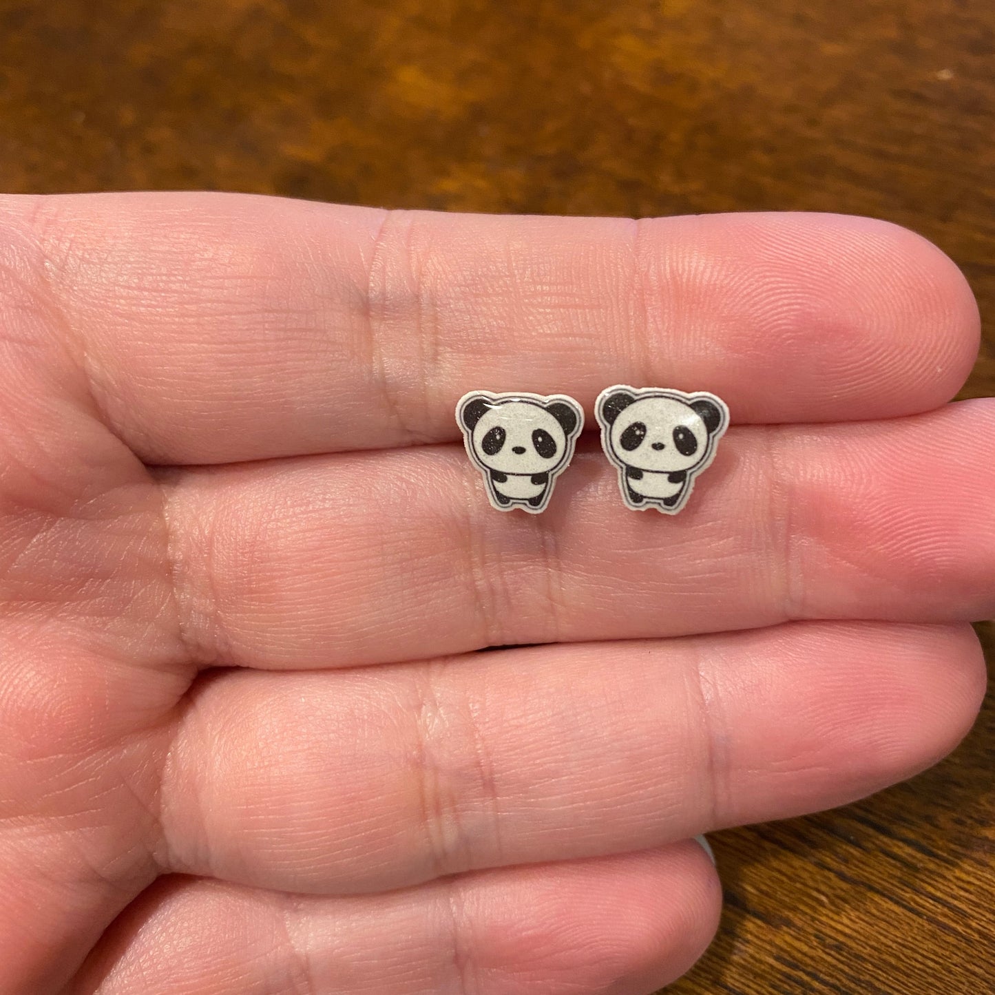 Acrylic Stud Earrings - Panda