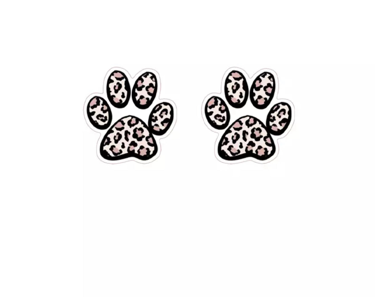 Acrylic Stud Earrings - Animal Print Paw