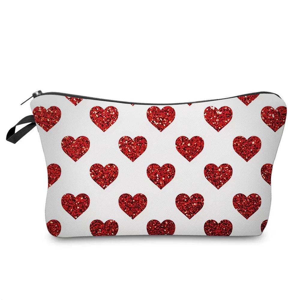Pouch - White with Glitter Red Heart - *While Supplies Last*