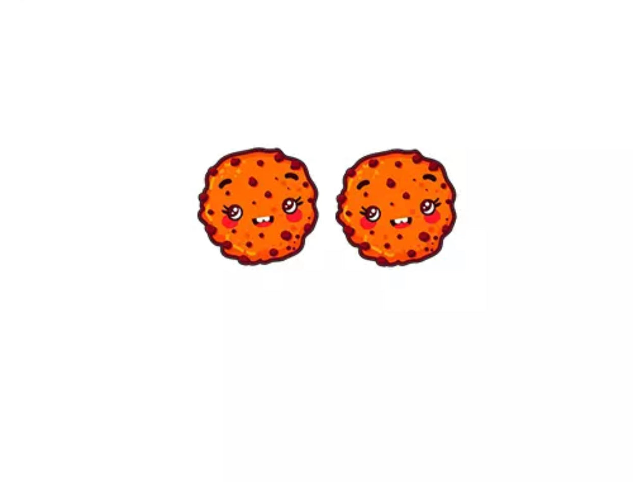 Acrylic Stud Earrings - Cookie