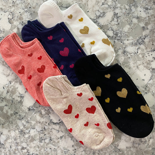 Socks - No-Show Multi-Heart - Assortment