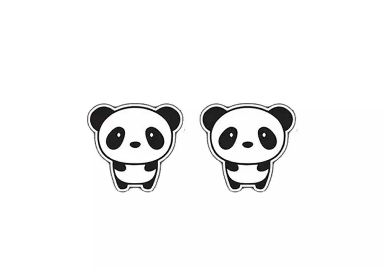 Acrylic Stud Earrings - Panda